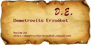 Demetrovits Erzsébet névjegykártya