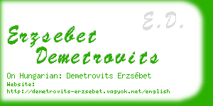 erzsebet demetrovits business card